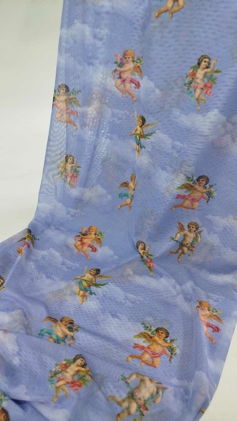 MICROTUL SUBLIMADO ANGELES CELESTE X 1 METRO - comprar online