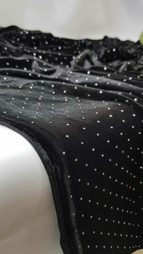 Velvet con Strass Negro 1 m x 1.50 Mts