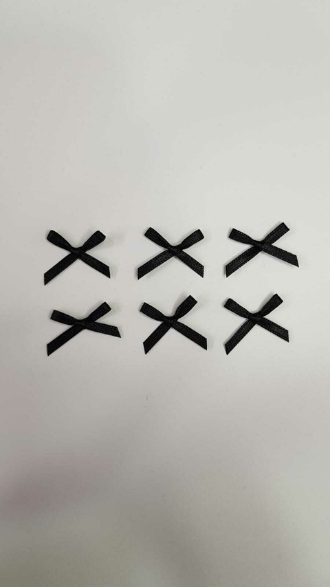 Moños cinta N°0 Cordón de oro Negro x 10 unidades