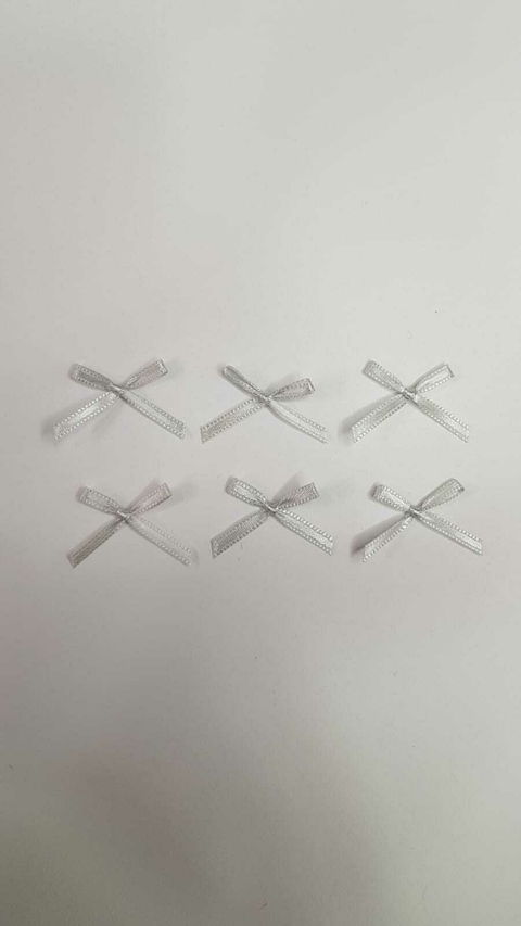 Moños cinta N°0 Cordón de oro Gris plata x 10 unidades