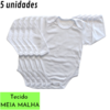 Pacote com 5 Bodys Manga Longa -MEIA MALHA-