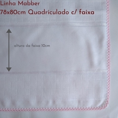 Fralda Passeio 78x80 Quadriculado com Faixa Linha Mabber - Bordados Vila Diva