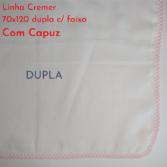 Fralda Banho Dupla C/ Capuz 70x120 (linha Cremer) - Bordados Vila Diva