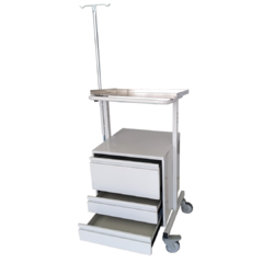 Carro De Paro Metalico Con Plano Superior De Acero Inoxidable