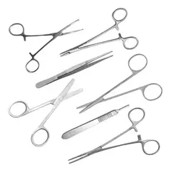 Kit Sutura básico (tijeras y pinzas sin caja) 7 elementos