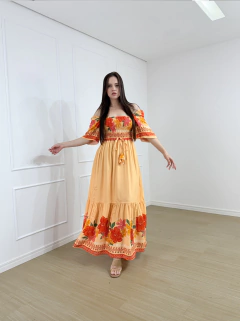 VESTIDO LONGO FLORAL TÂNIA - comprar online