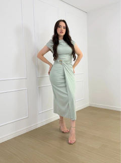 VESTIDO LONGUETE C/ FENDA SARAH - comprar online