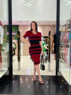 VESTIDO MIDI BICOLOR TRICÔ MODAL JOSIANE