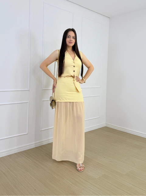 CONJUNTO ALFAIATARIA SAIA C/ COLETE THALITA - loja online