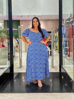 VESTIDO MIDI VISCOLINHO FLORAL - loja online