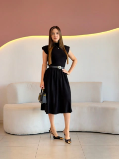 VESTIDO MIDI MODAL C/ CINTO MORISE