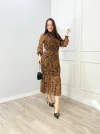 VESTIDO MIDI GOLA ALTA TULE ANIMAL PRINT - comprar online
