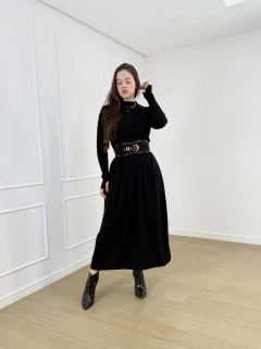 VESTIDO MIDI TRICOT GRAPEADO MARINA - comprar online