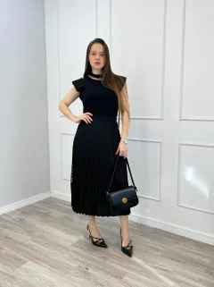 SAIA MIDI PLISSADA RENDA - comprar online