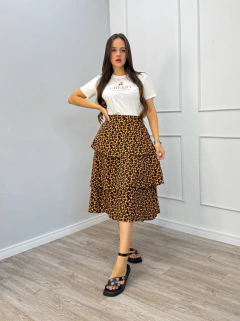 SAIA MIDI CREPE ANIMAL PRINT - comprar online