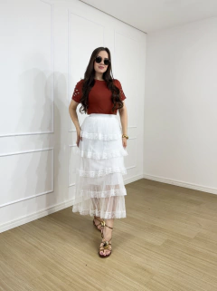 SAIA MAX MIDI RENDA BABADOS MADALENA - comprar online