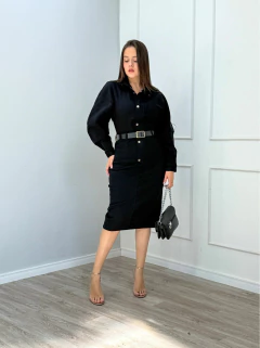 VESTIDO MIDI JEANS MANGA LONGA na internet