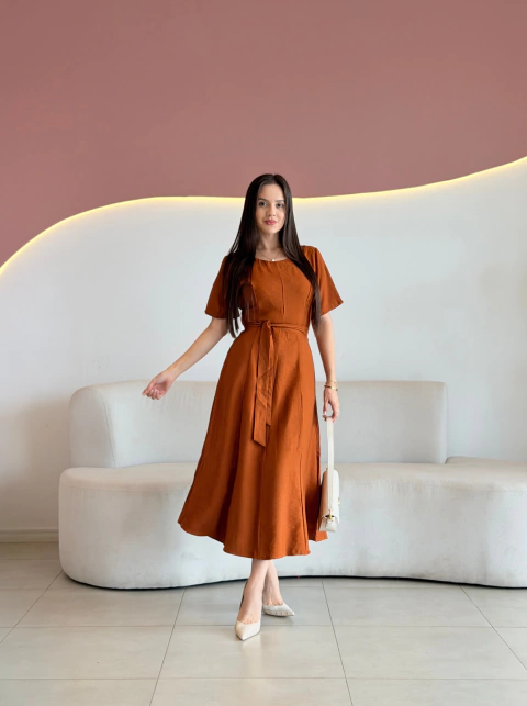 VESTIDO MIDI SENSORIAL GESLAINE - loja online