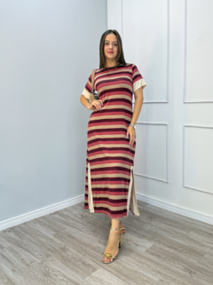 VESTIDO MAX MIDI LISTRADO - comprar online