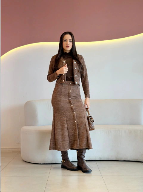 CONJUNTO MAX MIDI TWEED SIRLENE