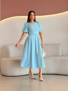 VESTIDO MAX MIDI POÁ SAMANTHA