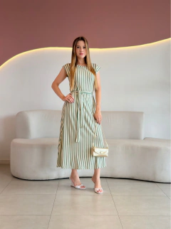 VESTIDO MALHA MAX MIDI LISTRADO GRETA