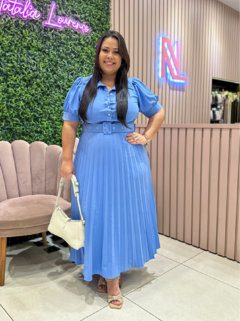 VESTIDO MIDI PLISSADO CREPE - loja online