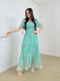 VESTIDO LONGO CHIFFON ESTAMPADO JANINE - comprar online