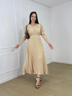 VESTIDO MAX MIDI CREPE PLISSADO POÁ LAUANE