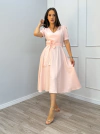 VESTIDO MIDI SENSORIAL MANGA BORDADA - comprar online