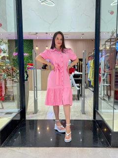 CHEMYSE MIDI BOTÃO PAULA - comprar online