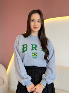MOLETOM ALGODÃO ESTAMPA BRASIL