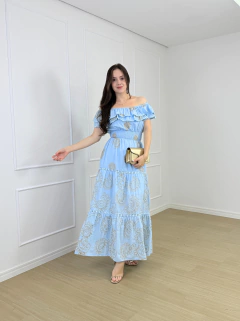 VESTIDO LONGUETE ALGODÃO BORDADO CIGANINHA SARA - comprar online