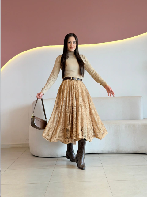 SAIA MAX MIDI RENDA JULHIE -  Natália Lourenço Moda Modesta