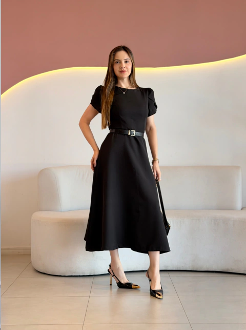 VESTIDO MAX MIDI ALFAIATARIA AMANDA