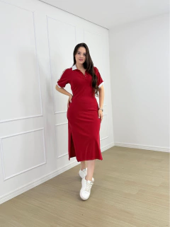 VESTIDO MIDI POLO ALGODÃO ELZA - comprar online