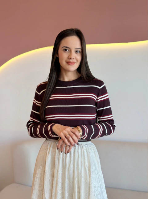 BLUSA MANGA LONGA MODAL LISTRADA WALESKA -  Natália Lourenço Moda Modesta