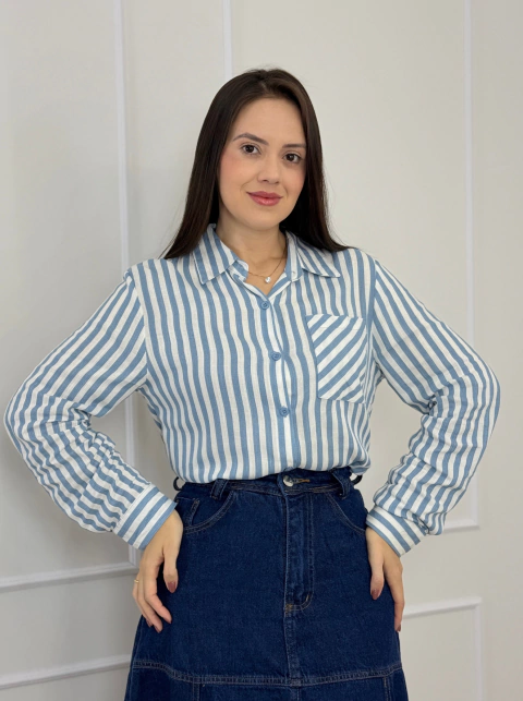 CAMISA VISCOLINHO LISTRADO SIMONE - loja online