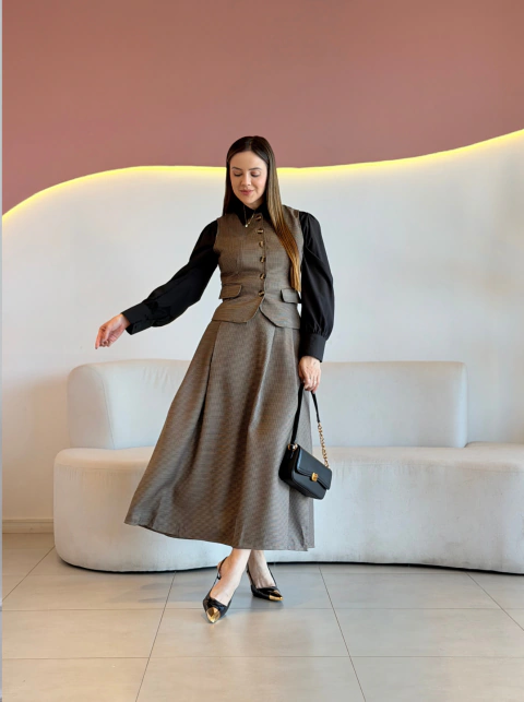 CONJUNTO MAX MIDI PIED POULE MICHELE -  Natália Lourenço Moda Modesta