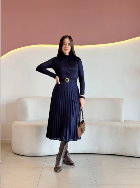VESTIDO MAX MIDI LÂNZINHA PLISSADO MIRIAM - loja online