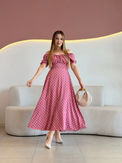 VESTIDO MAX MIDI CREPE POÁ VITÓRIA