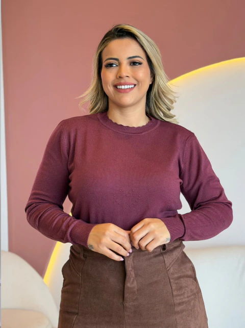 BLUSA MANGA LONGA MODAL PLUS TIFFANI -  Natália Lourenço Moda Modesta