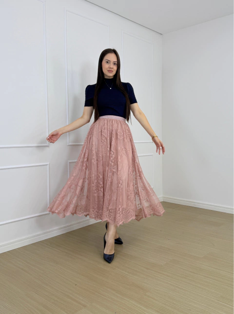 SAIA MAX MIDI RENDA NILVANA - comprar online