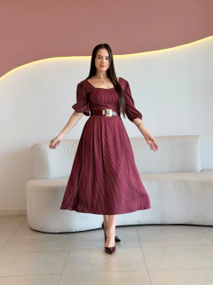 VESTIDO MAX MIDI VISCOLINHO LISTRADO ELISA