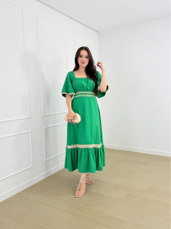 VESTIDO LONGUETE BORDADO SENSORIAL LUZIA - comprar online