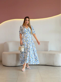 VESTIDO LONGUETE VISCOLINHO ESTAMPADO EMMA