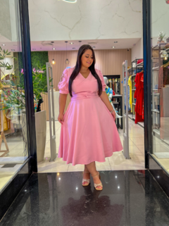 VESTIDO MIDI MANGA BORDADO
