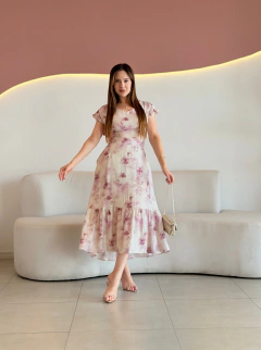 VESTIDO MAX MIDI CREPE FLORAL MARTA