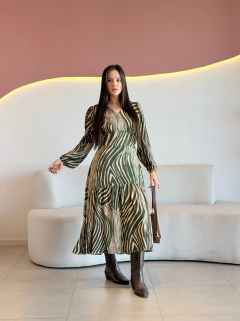 VESTIDO MAX MIDI VISCOLINHO ESTAMPADO ARIANE