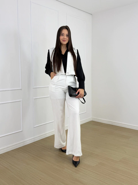 CONJUNTO CALÇA C/ COLETE ALFAIATARIA LILIAN - loja online